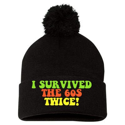 I Survived The 60s Twice Pom Pom 12in Knit Beanie