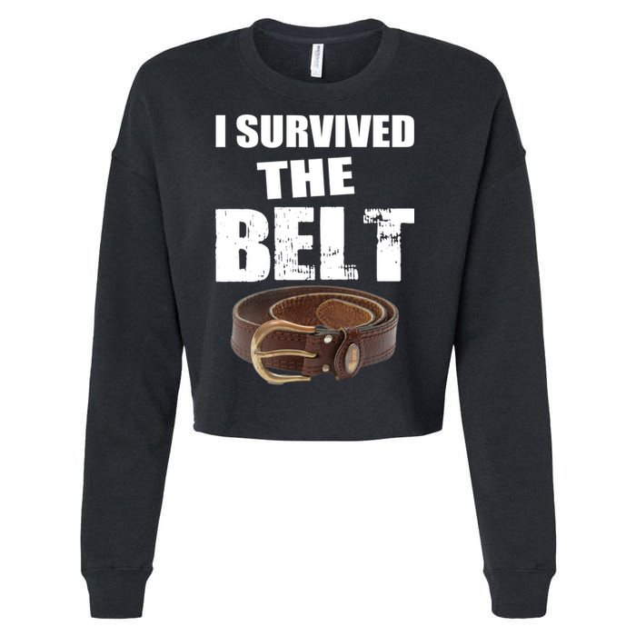 I Survived The Belt Cropped Pullover Crew