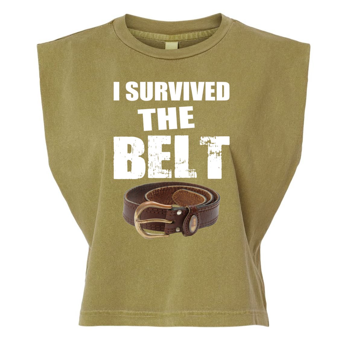 I Survived The Belt Garment-Dyed Women's Muscle Tee