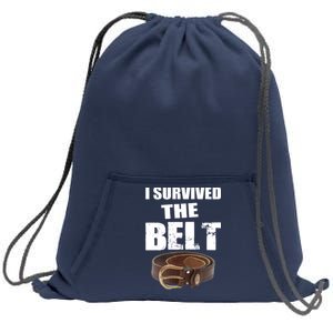 I Survived The Belt Sweatshirt Cinch Pack Bag