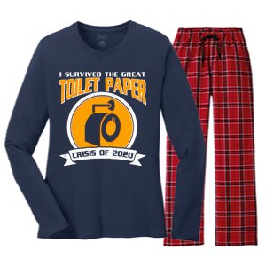 I Survived The Great Toilet Paper Crisis Of 2020 Women's Long Sleeve Flannel Pajama Set 