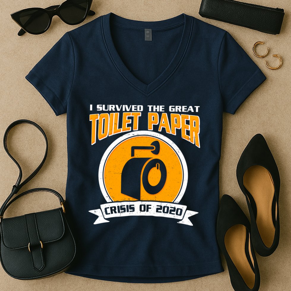 I Survived The Great Toilet Paper Crisis Of 2020 Women's V-Neck T-Shirt