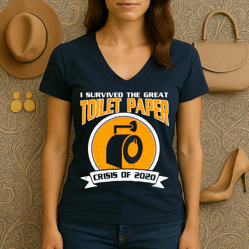 I Survived The Great Toilet Paper Crisis Of 2020 Women's V-Neck T-Shirt