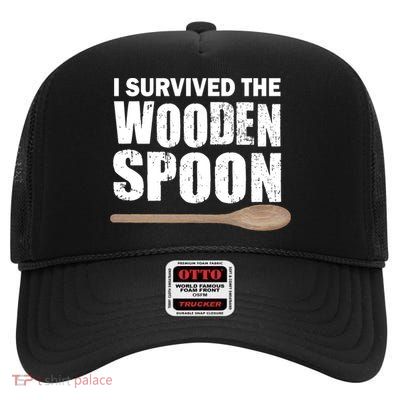 I Survived The Wooden Spoon High Crown Mesh Back Trucker Hat