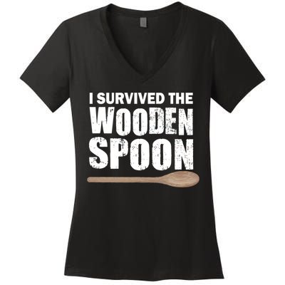 I Survived The Wooden Spoon Women's V-Neck T-Shirt