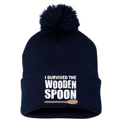 I Survived The Wooden Spoon Pom Pom 12in Knit Beanie