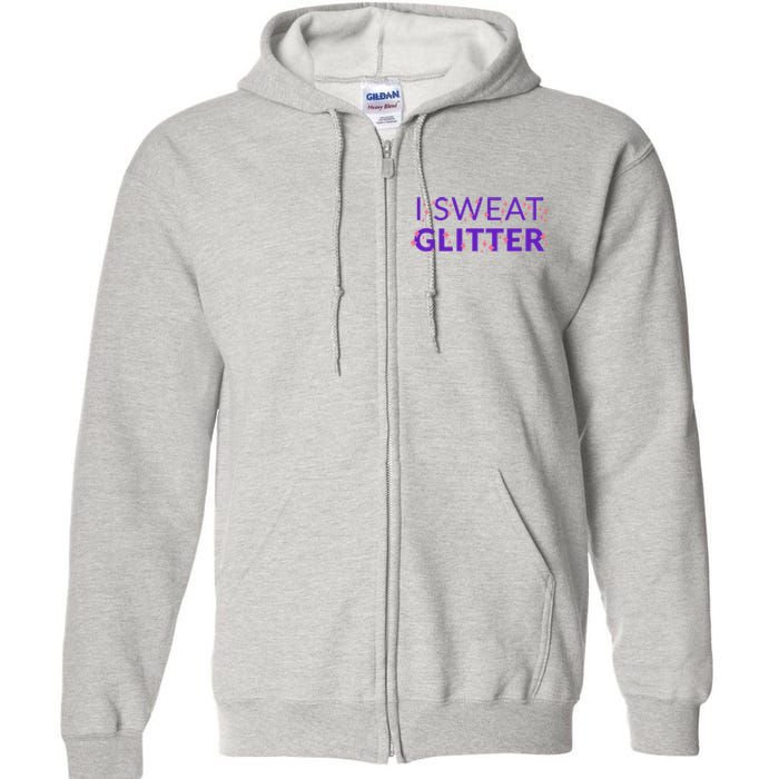 I Sweat Glitter Full Zip Hoodie