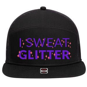 I Sweat Glitter 7 Panel Mesh Trucker Snapback Hat