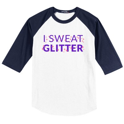 I Sweat Glitter Baseball Sleeve Shirt