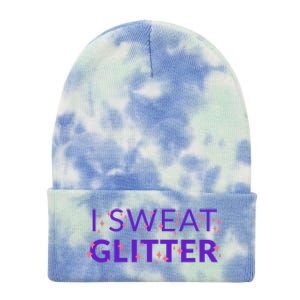 I Sweat Glitter Tie Dye 12in Knit Beanie