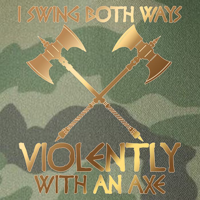 I Swing Both Ways Violently With An Axe Legacy Tie Dye Trucker Hat