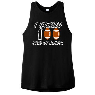 I Tackled 100 Days Of school Ladies PosiCharge Tri-Blend Wicking Tank