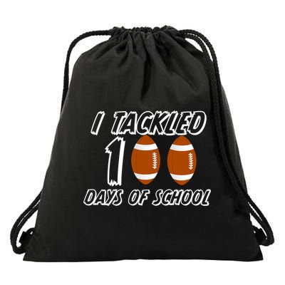 I Tackled 100 Days Of school Drawstring Bag