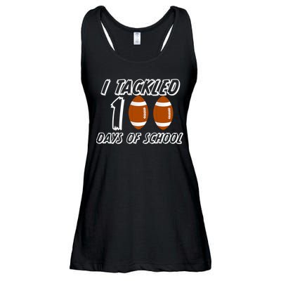 I Tackled 100 Days Of school Ladies Essential Flowy Tank