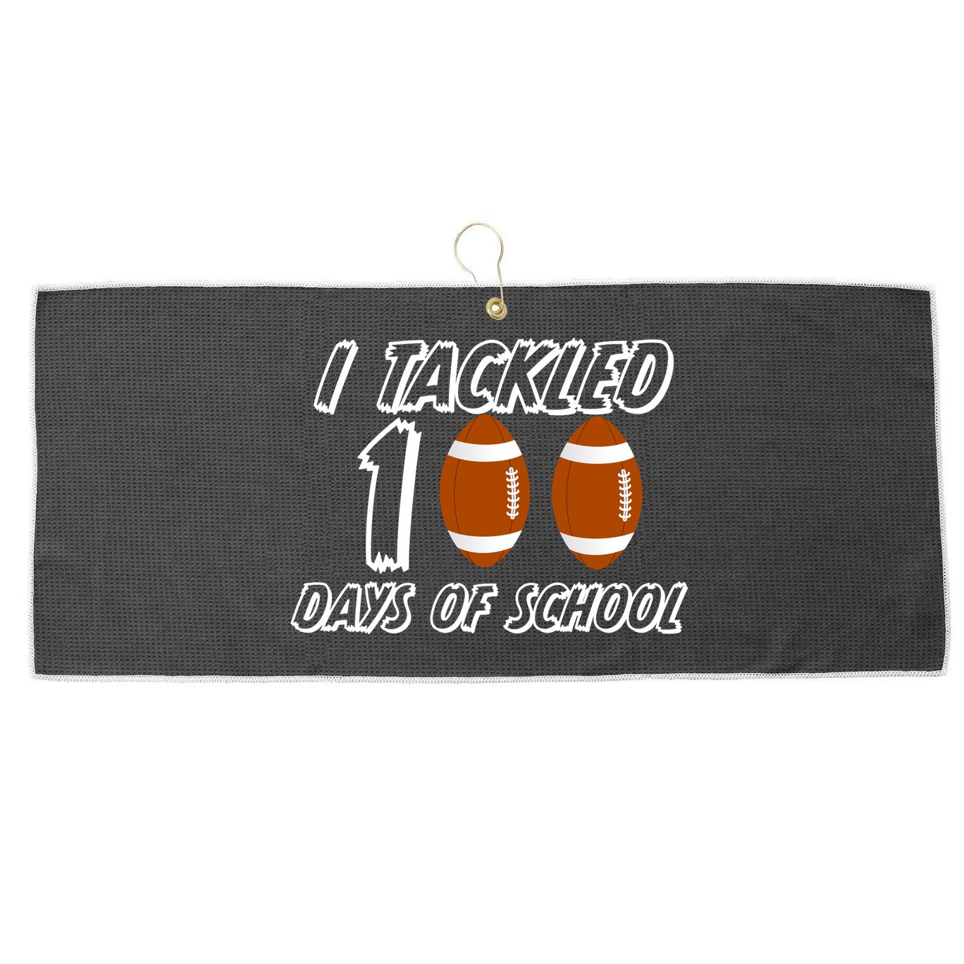 I Tackled 100 Days Of school Large Microfiber Waffle Golf Towel