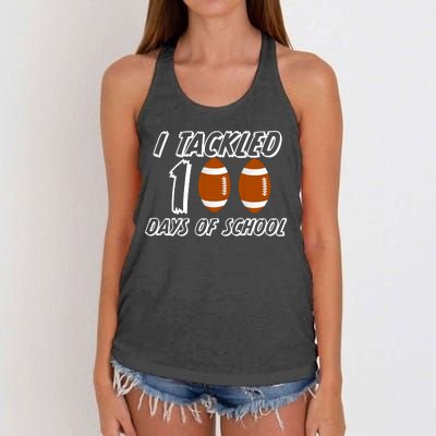 I Tackled 100 Days Of school Women's Knotted Racerback Tank