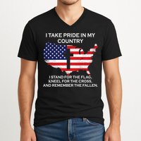 I Take Pride In My Country USA V-Neck T-Shirt
