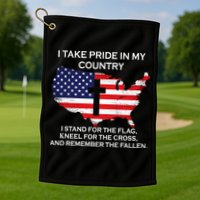 I Take Pride In My Country USA Golf Towel