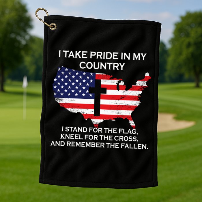 I Take Pride In My Country USA Golf Towel