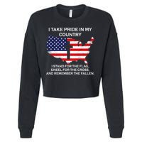 I Take Pride In My Country USA Cropped Pullover Crew