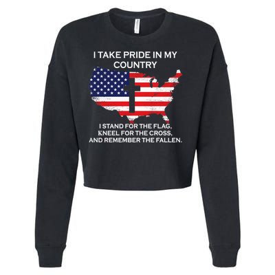 I Take Pride In My Country USA Cropped Pullover Crew