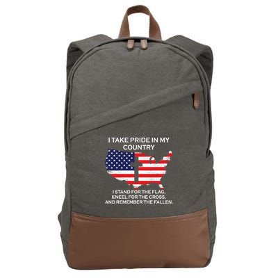 I Take Pride In My Country USA Cotton Canvas Backpack