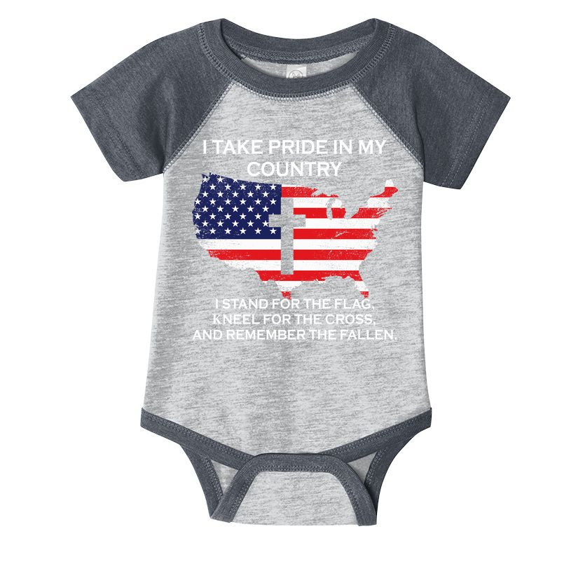 I Take Pride In My Country USA Infant Baby Jersey Bodysuit