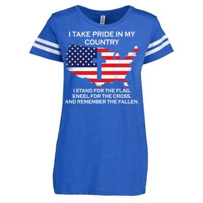 I Take Pride In My Country USA Enza Ladies Jersey Football T-Shirt