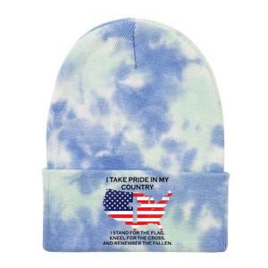 I Take Pride In My Country USA Tie Dye 12in Knit Beanie