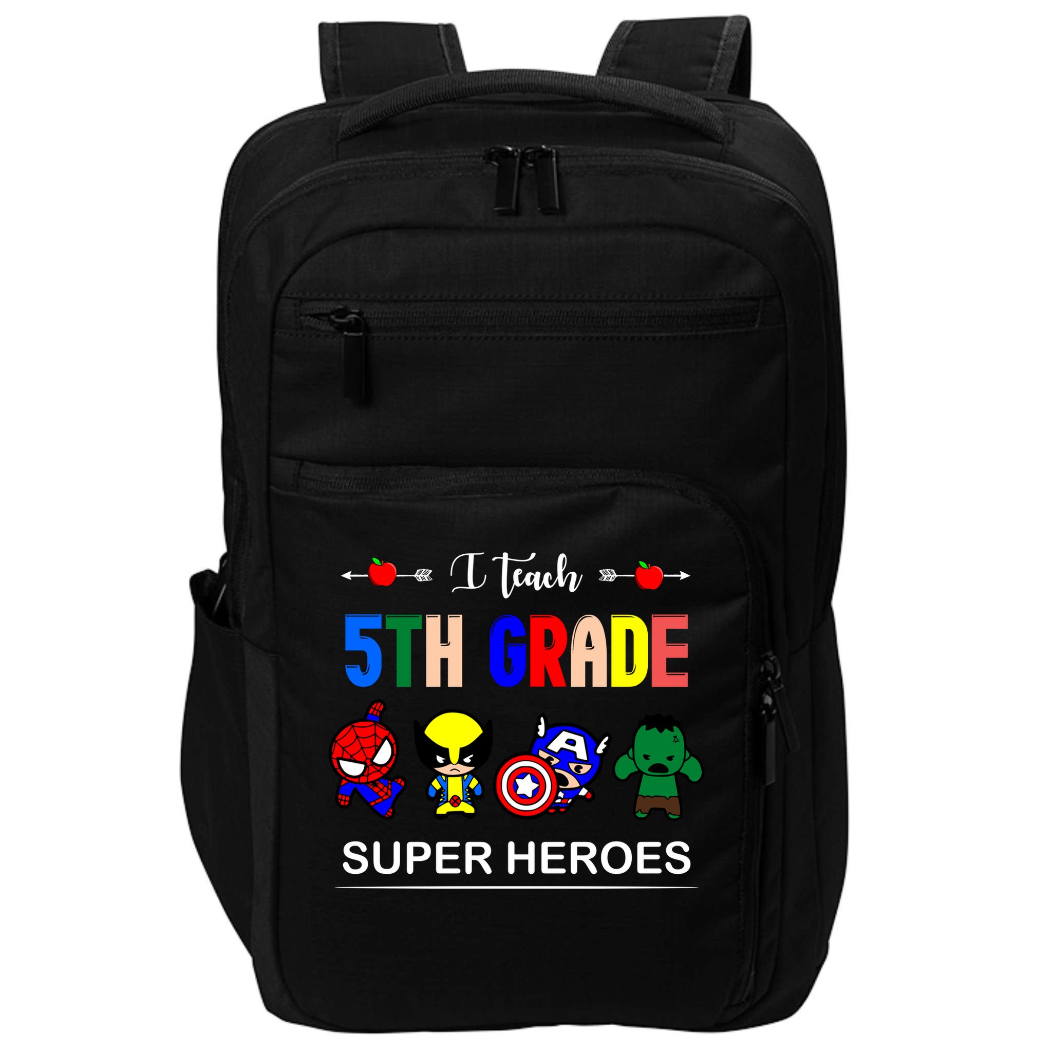 I Teach 5th Grade Superheroes Impact Tech Backpack