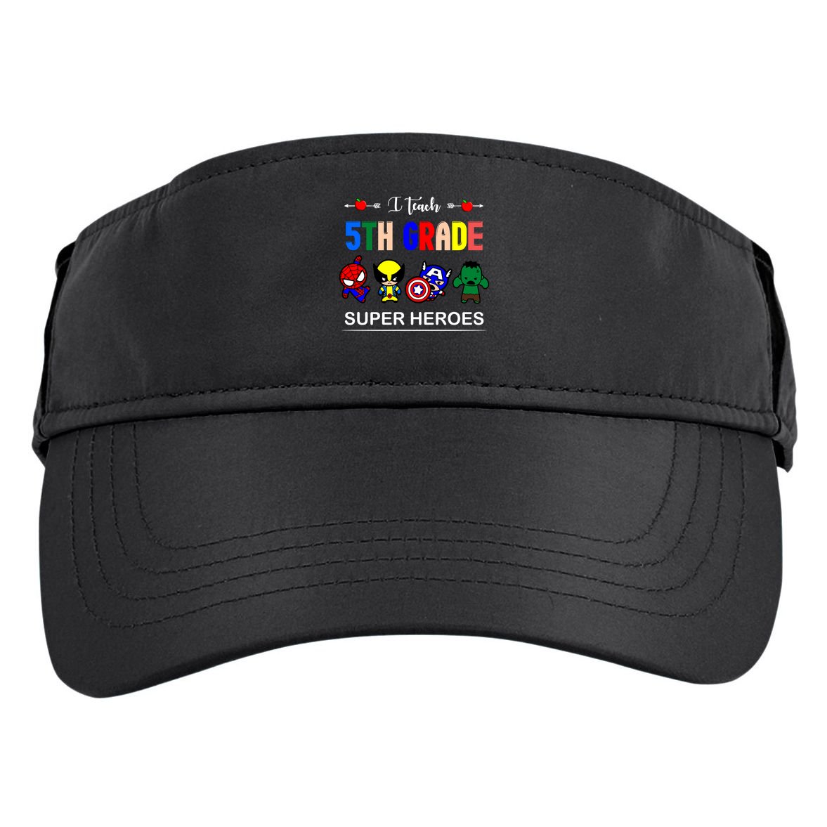 I Teach 5th Grade Superheroes Adult Drive Performance Visor