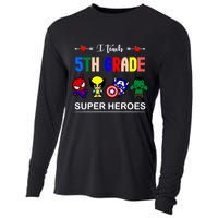 I Teach 5th Grade Superheroes Cooling Performance Long Sleeve Crew