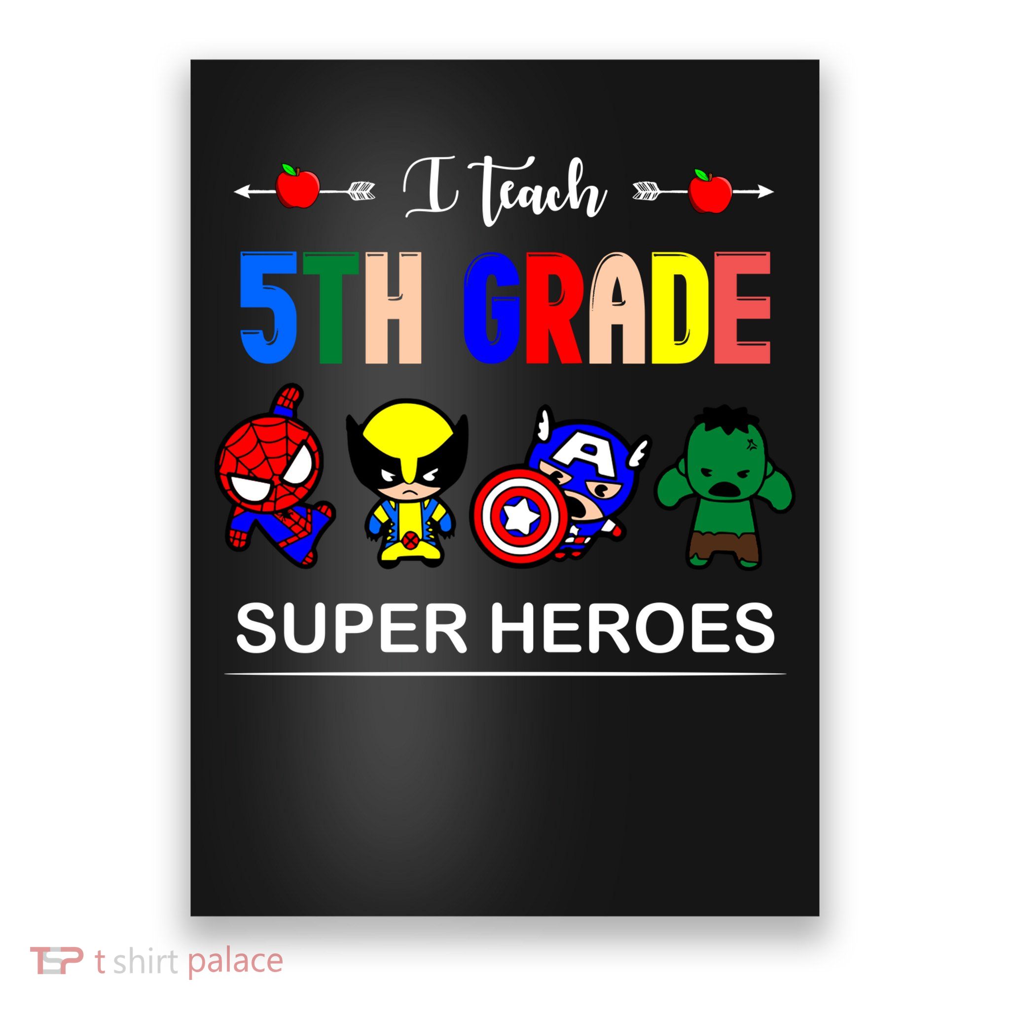 I Teach 5th Grade Superheroes Poster