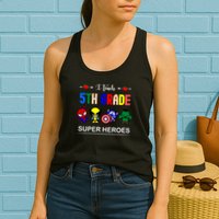 I Teach 5th Grade Superheroes Womens Tank Top