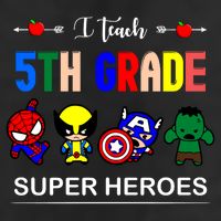 I Teach 5th Grade Superheroes Golf Towel