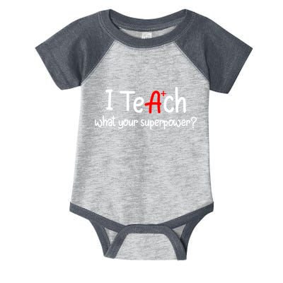 I Teach A+ Students What your Superpower? Infant Baby Jersey Bodysuit