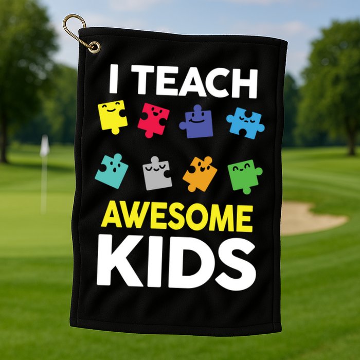 I Teach Awesome Kids Golf Towel