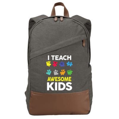 I Teach Awesome Kids Cotton Canvas Backpack