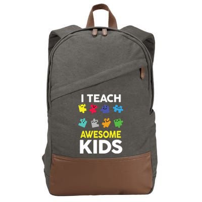 I Teach Awesome Kids Cotton Canvas Backpack