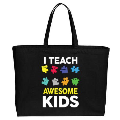 I Teach Awesome Kids Cotton Canvas Jumbo Tote