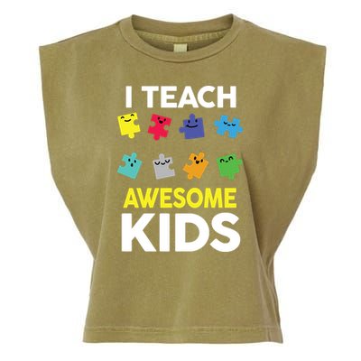 I Teach Awesome Kids Garment-Dyed Women's Muscle Tee