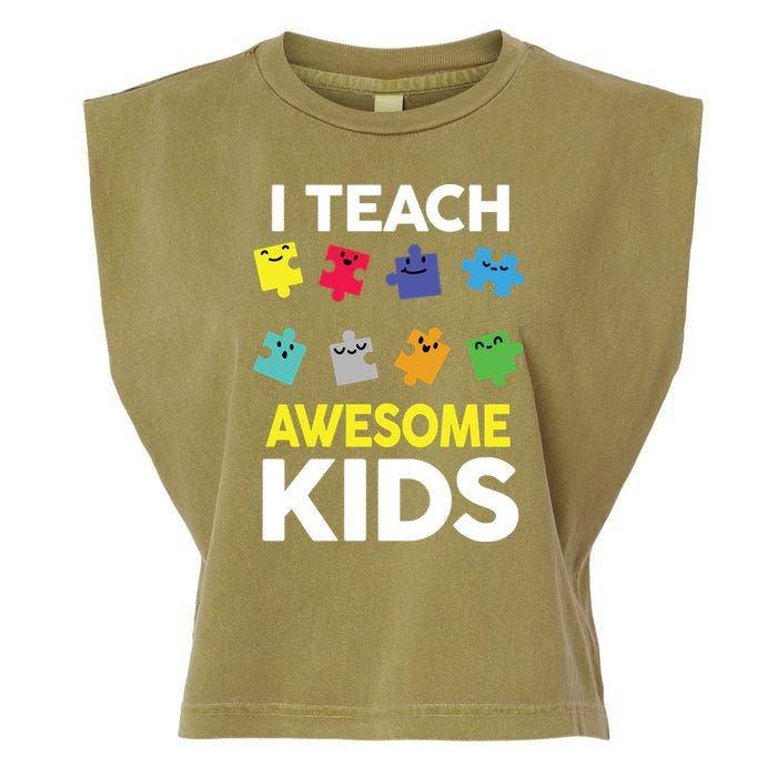 I Teach Awesome Kids Garment-Dyed Women's Muscle Tee