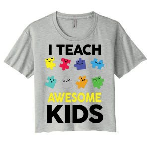 I Teach Awesome Kids Women's Crop Top Tee