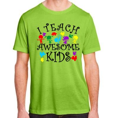 I Teach Awesome Kids Autism Awareness Teacher Adult ChromaSoft Performance T-Shirt