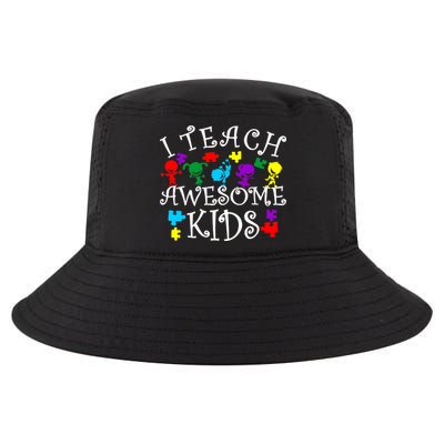 I Teach Awesome Kids Autism Awareness Teacher Cool Comfort Performance Bucket Hat