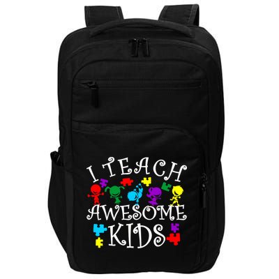 I Teach Awesome Kids Autism Awareness Teacher Impact Tech Backpack