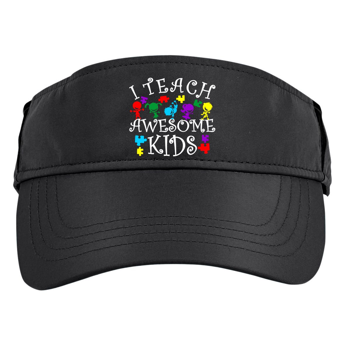 I Teach Awesome Kids Autism Awareness Teacher Adult Drive Performance Visor