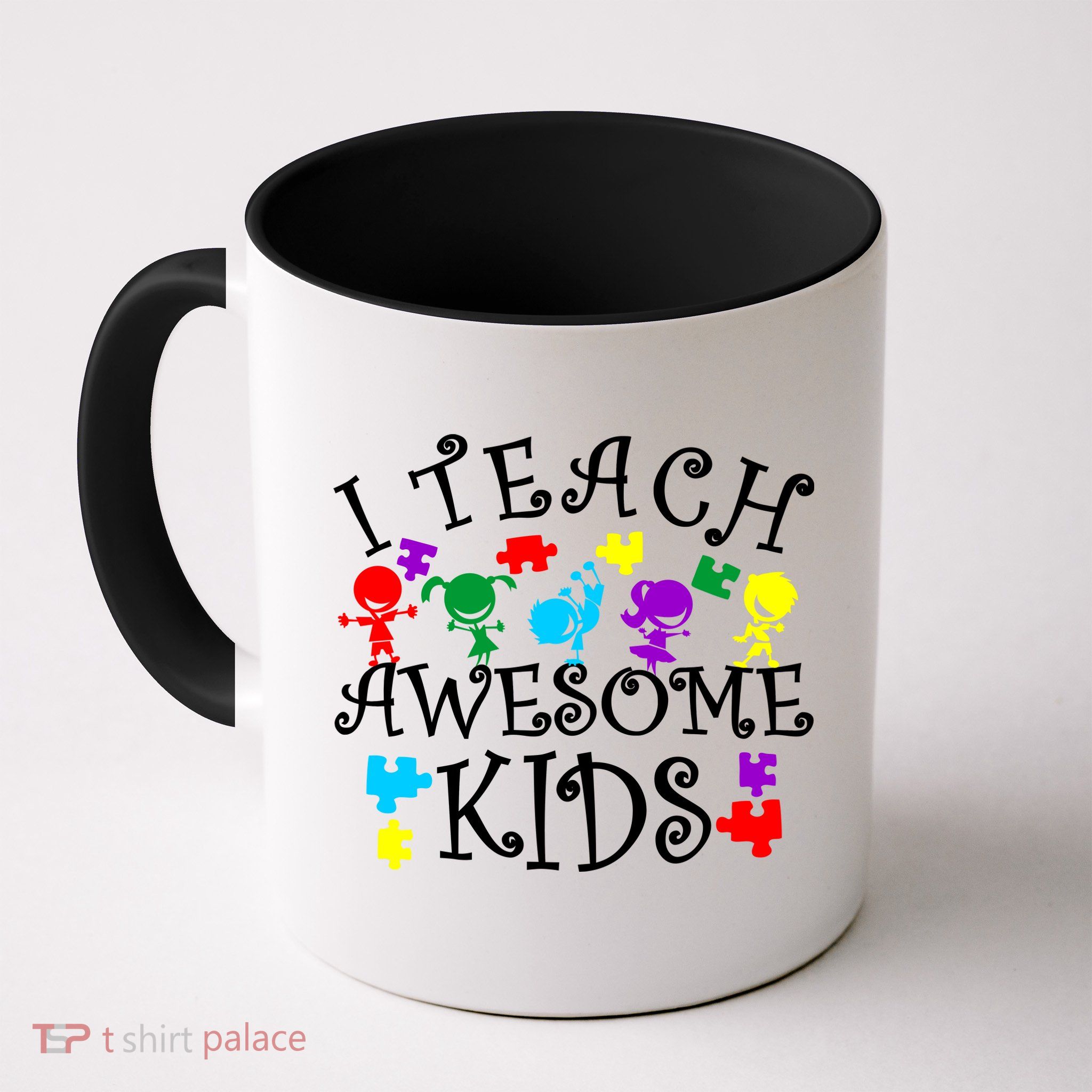 I Teach Awesome Kids Autism Awareness Teacher Mug