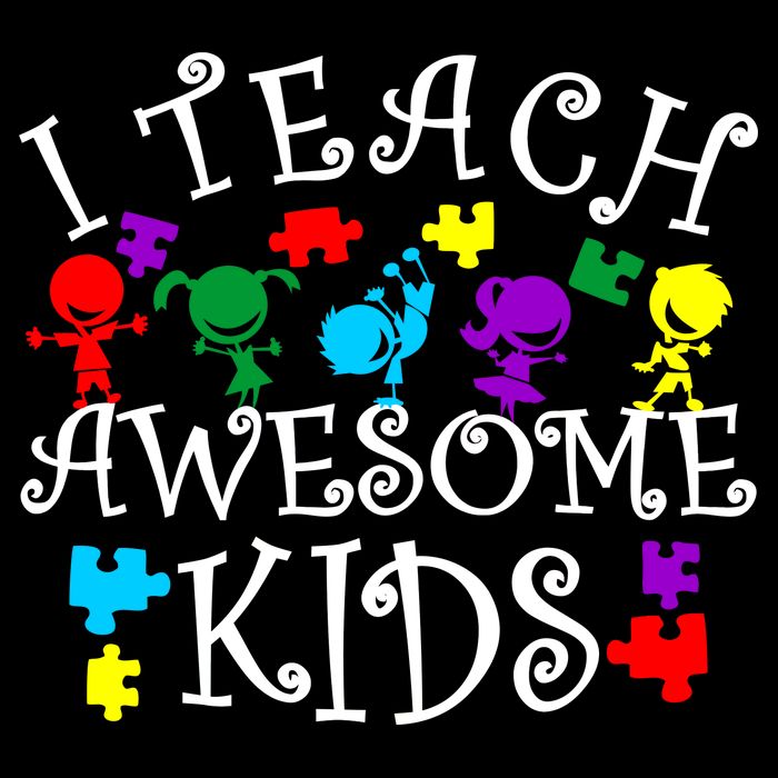 I Teach Awesome Kids Autism Awareness Teacher Drawstring Bag