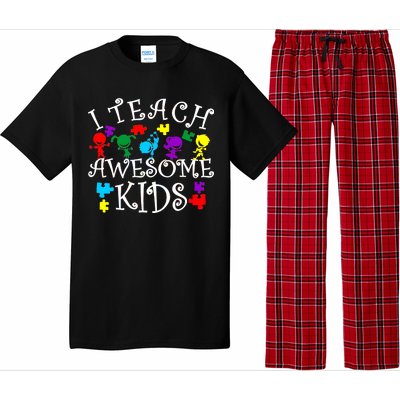 I Teach Awesome Kids Autism Awareness Teacher Pajama Set